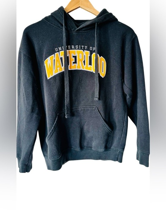 JPT Classics Tops - Vintage University of Waterloo Black and Yellow Hoodie US M